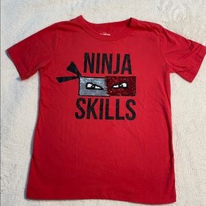 Ninja Skills Flippy Sequin Tee - Size Youth 14